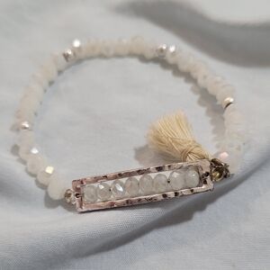 White Beaded Bracelet